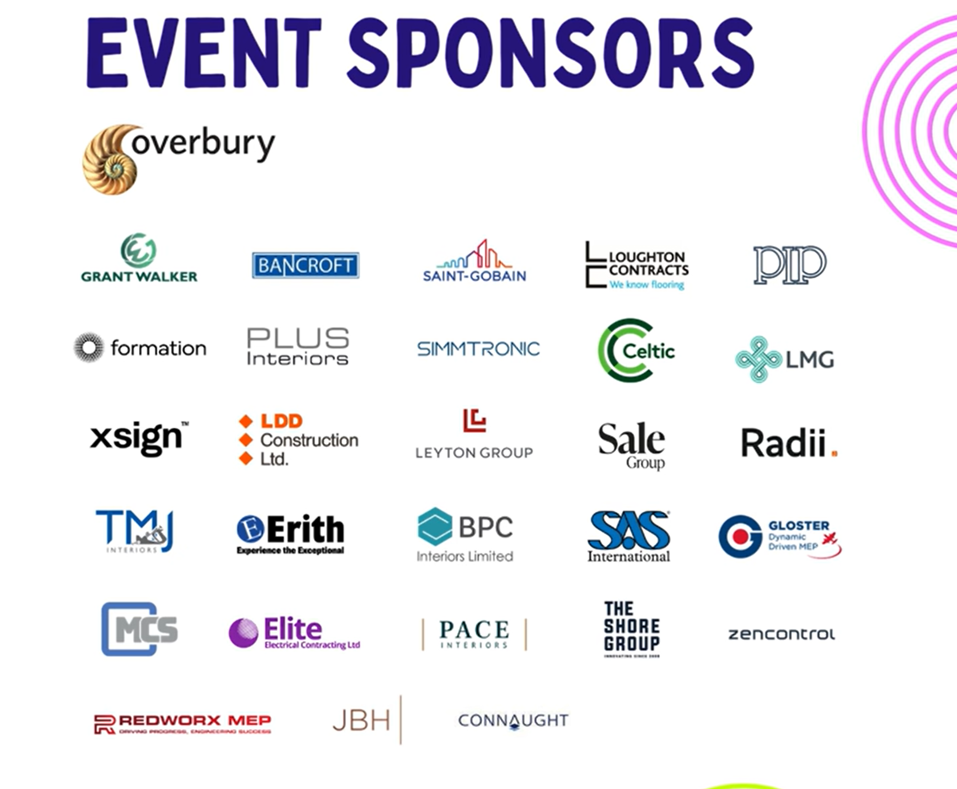Event Sponsors for the Overbury Quiz Night 2026